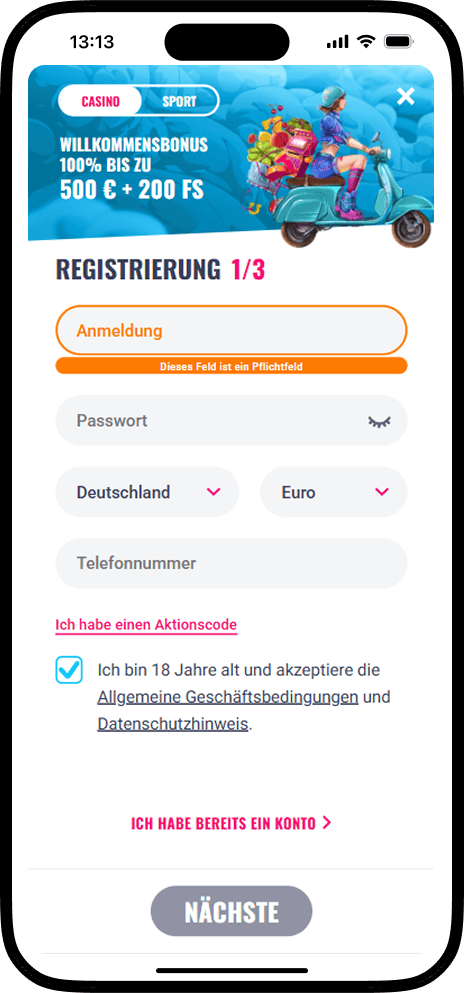 Ohmyspins Registreiren